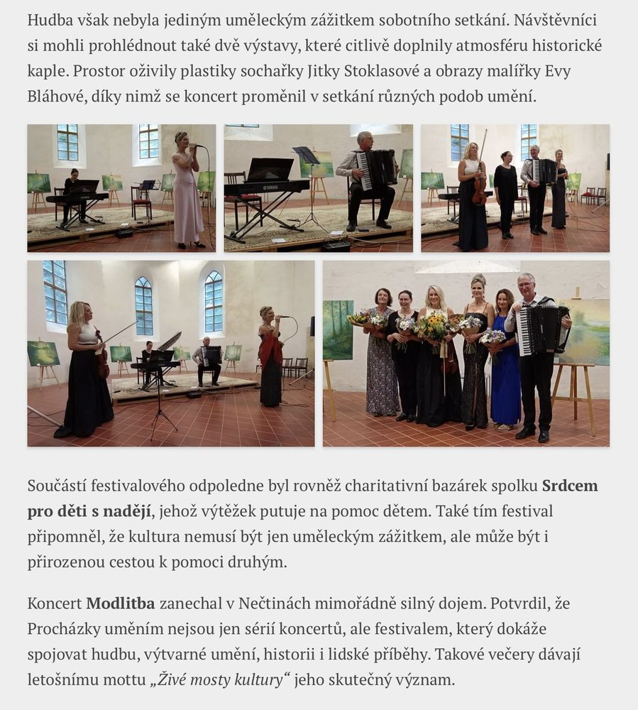 Živé mosty kultury v Nečtinách